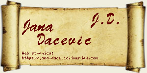 Jana Dačević vizit kartica